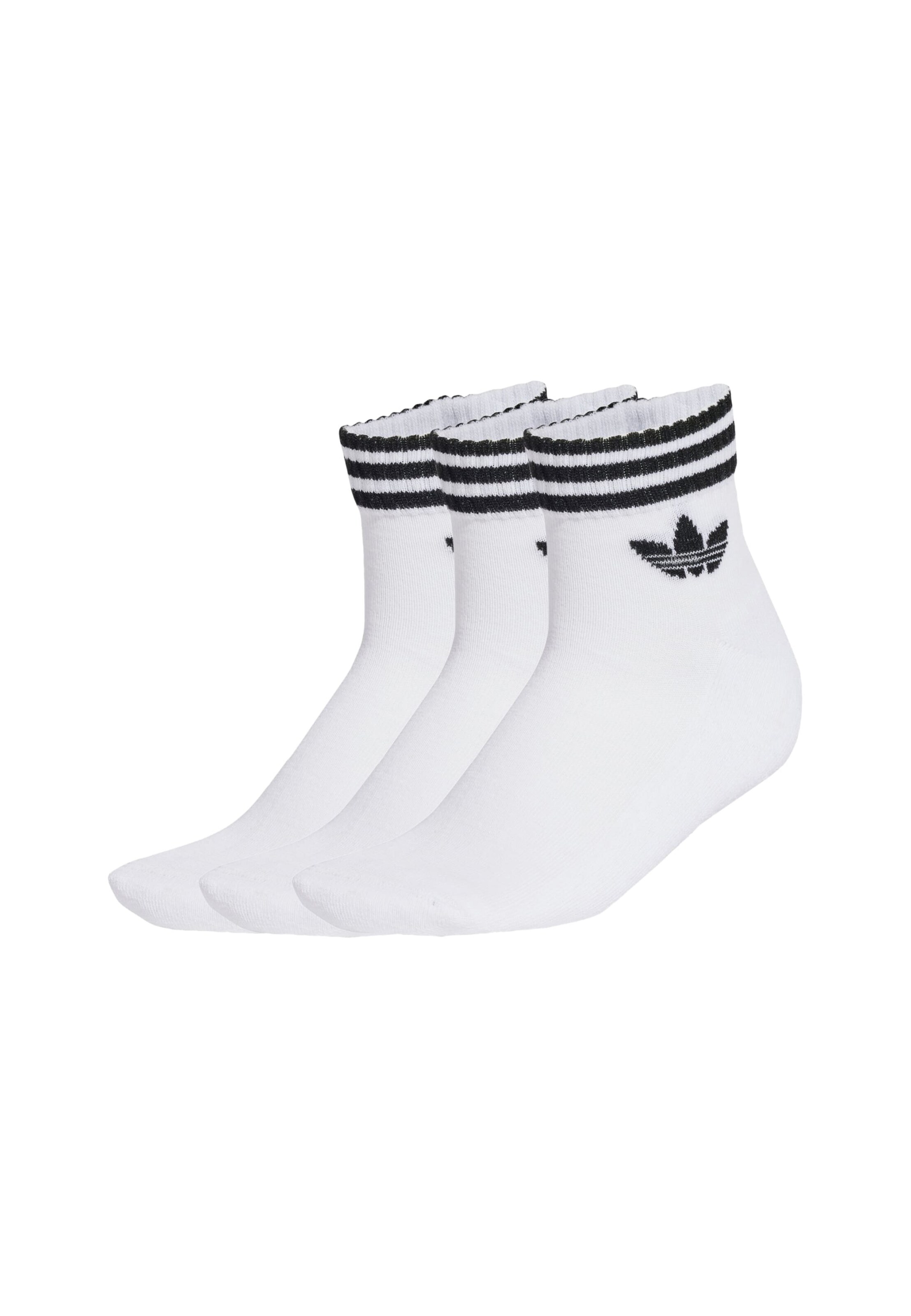 ADIDAS ORIGINALS - Meias '3-Stripes Ankle 3 Pairs' em branco