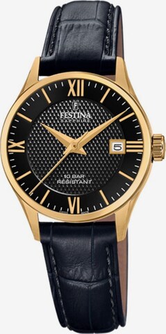 Montre à affichage analogique 'Date watch Classic Leather Swiss Made' FESTINA en noir : devant