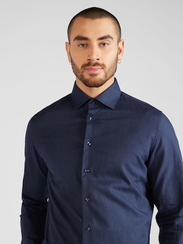 SEIDENSTICKER - Ajuste estrecho Camisa en azul