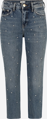 River Island Petite - Regular Calças de ganga 'BLING FETTY' em azul: frente