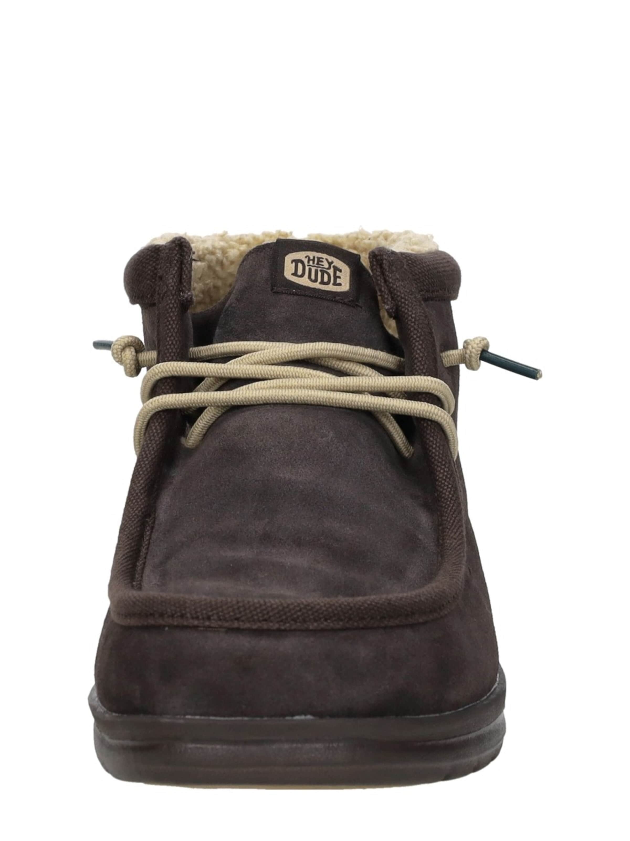HEY DUDE Lace-up boot 'Wally Mid' in Brown