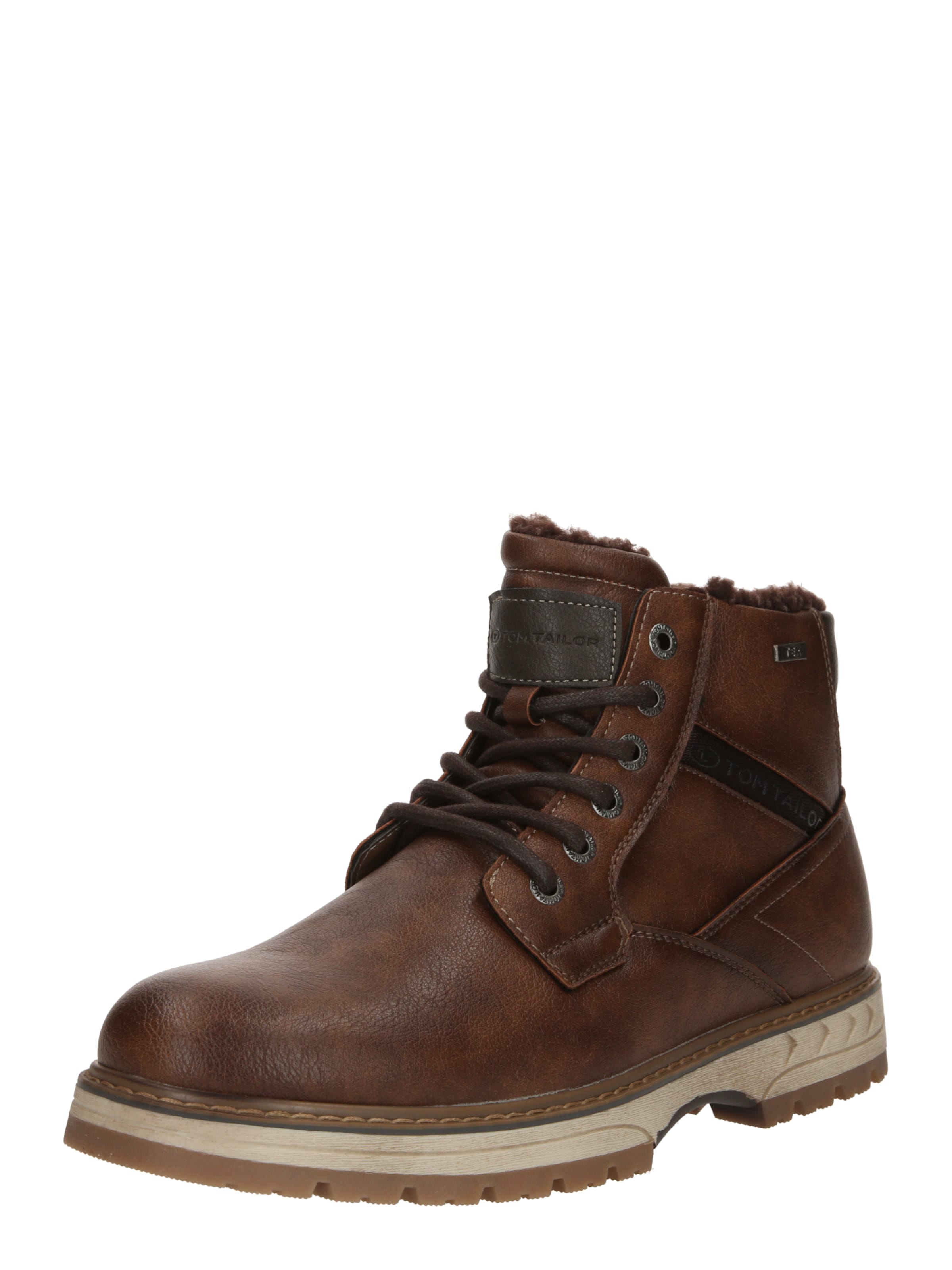 TOM TAILOR Lace-Up Boots in Brown: front