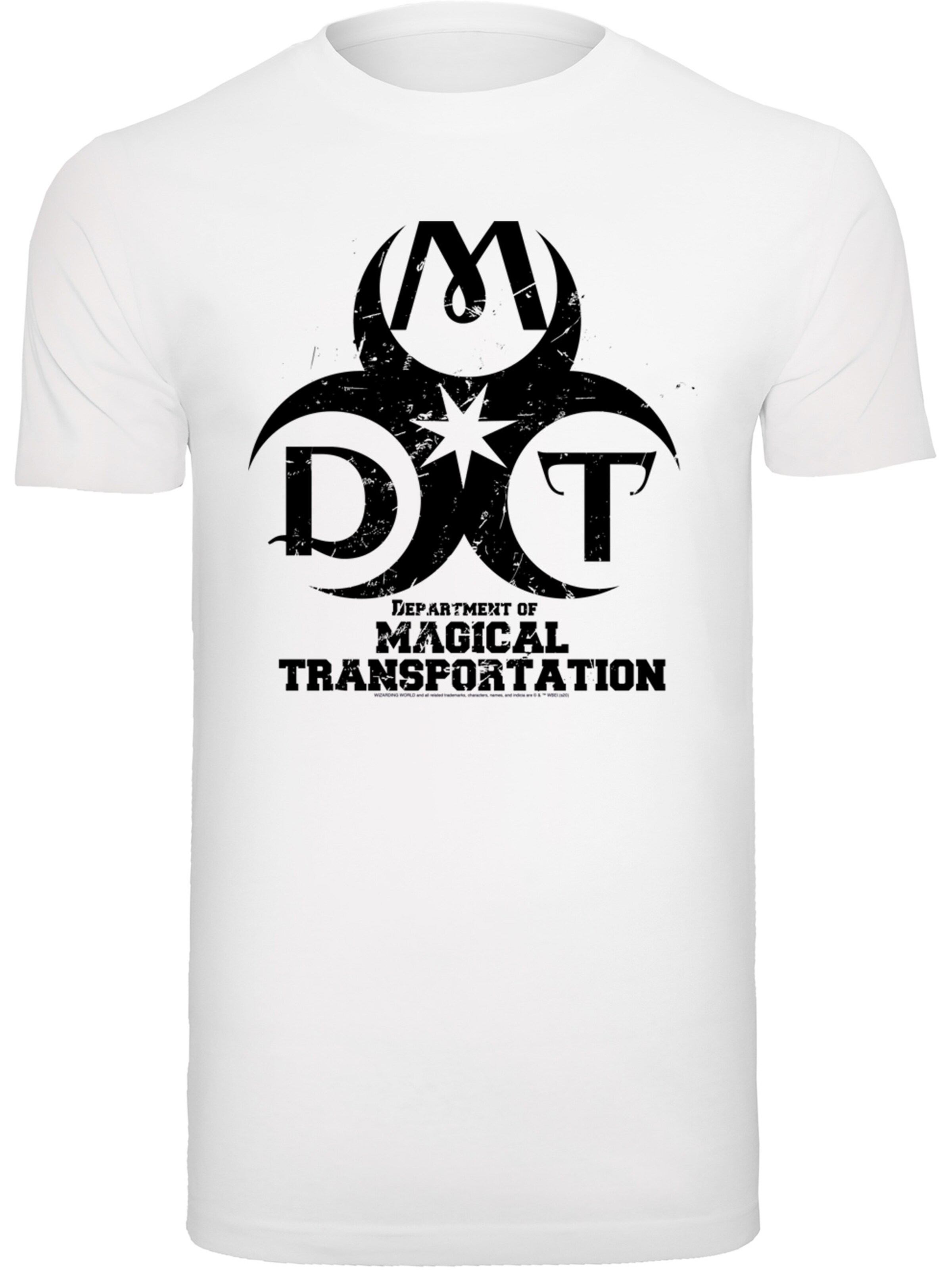Maglietta 'Harry Potter Department Of Magical Transportation' di F4NT4STIC in bianco: frontale
