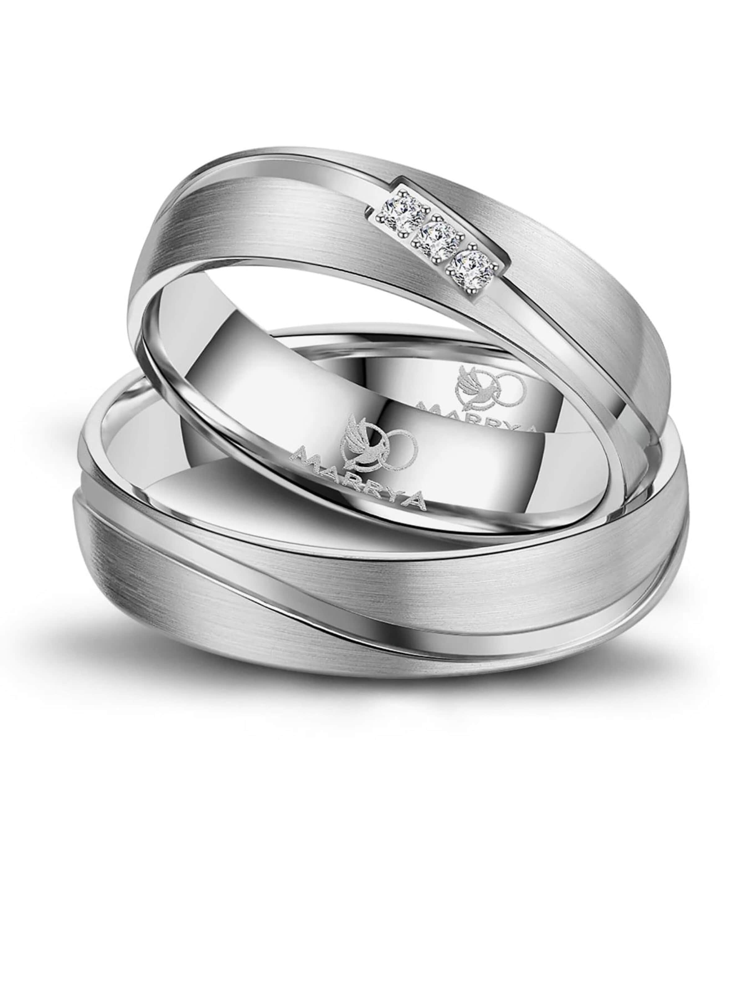 MARRYA Ring 'MARRYA ES-01 Ehering aus Edelstahl – Silberfarben' in Grey: front