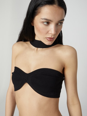 ABOUT YOU x Chiara Biasi Knitted top 'Rosalia' in Black