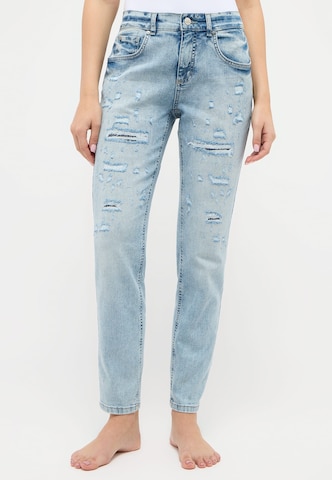 Angels Regular Jeans Boyfriend Destroy Tape in Blau: predná strana