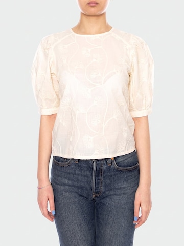 Chemisier 'TOP 100% OFF-WHITE COTTON WITH FLORAL EMBROIDERY' wild pony en beige