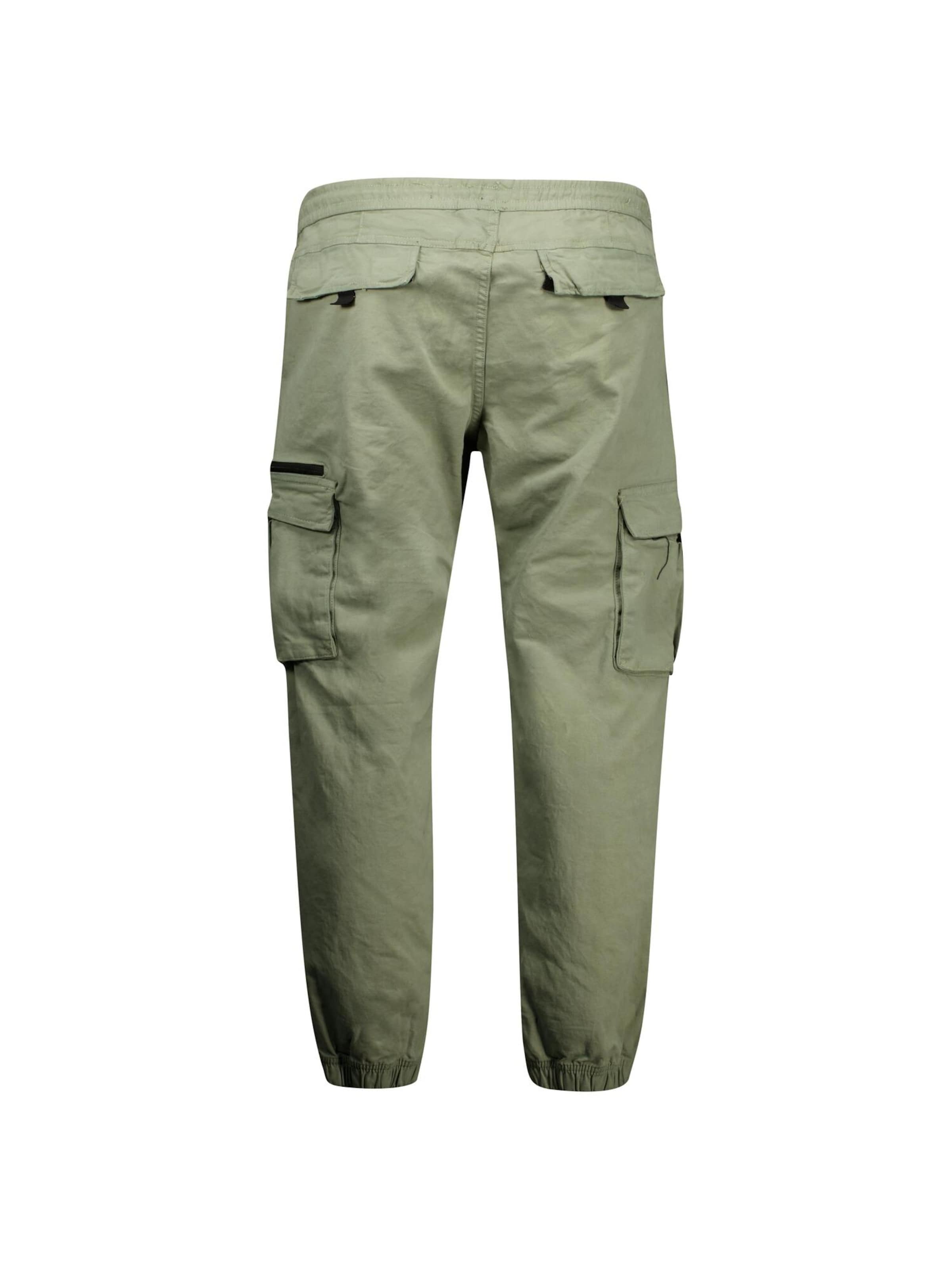 Effilé Pantalon cargo 'Monroe' Deeluxe en vert