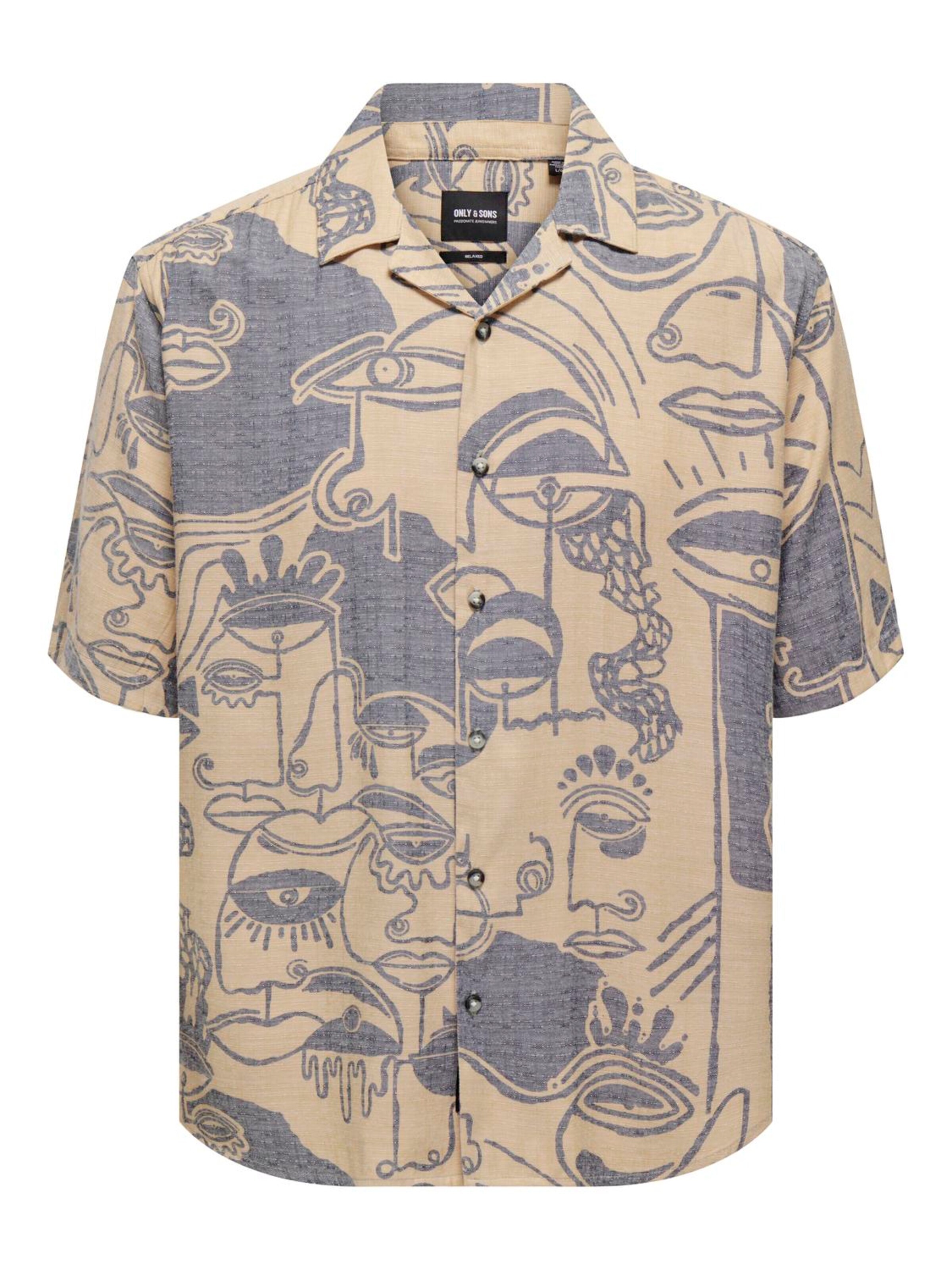 Only & Sons Hemd '22026111'‌‌‌‌‌ in Beige: Vorderseite