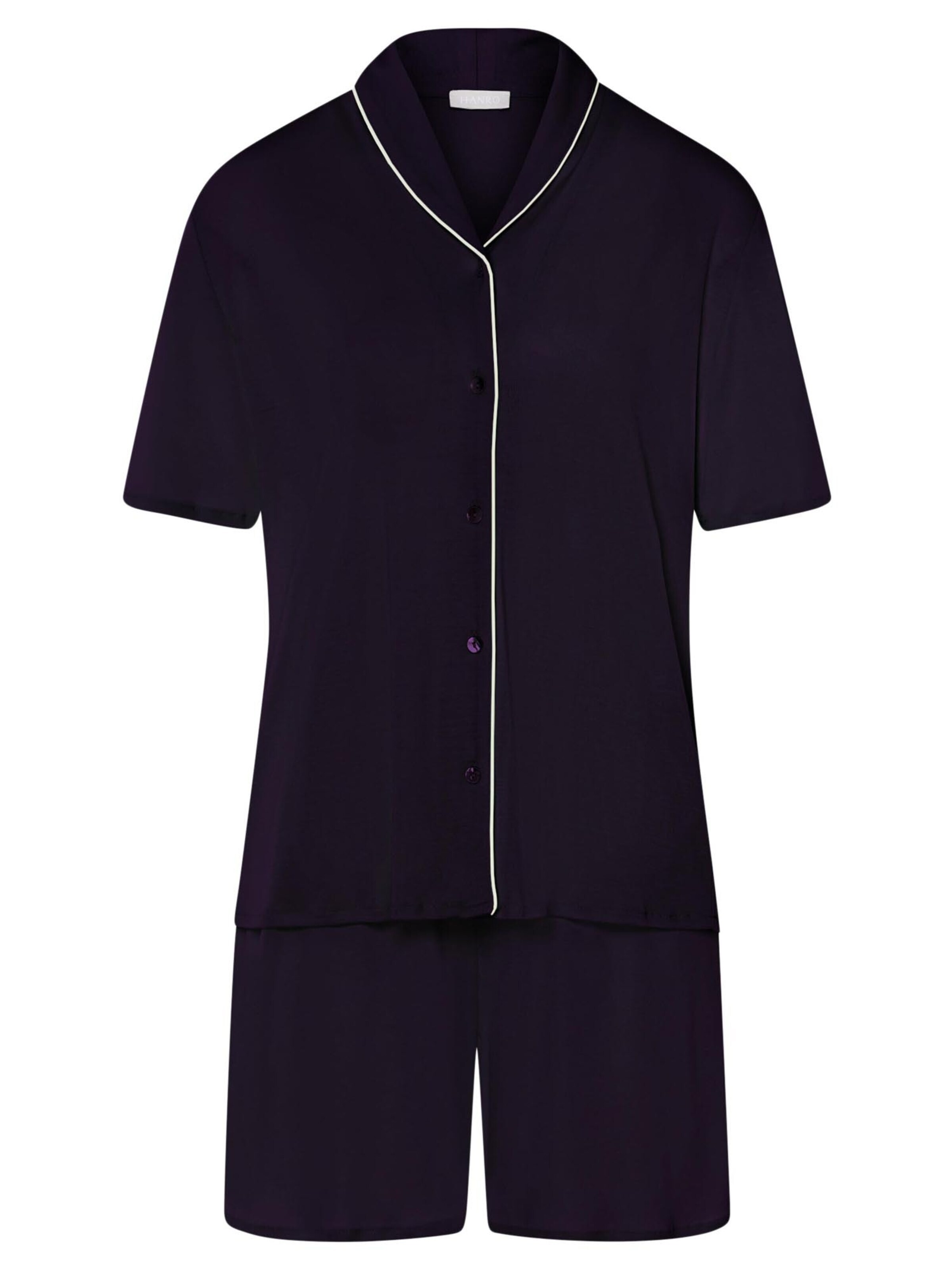 Hanro Pyjama 'Natural Comfort'‌‌‌ in Blau: Vorderseite