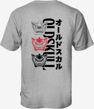 Oldskull Shirt 'Asian Triple Mask' in Grey: front