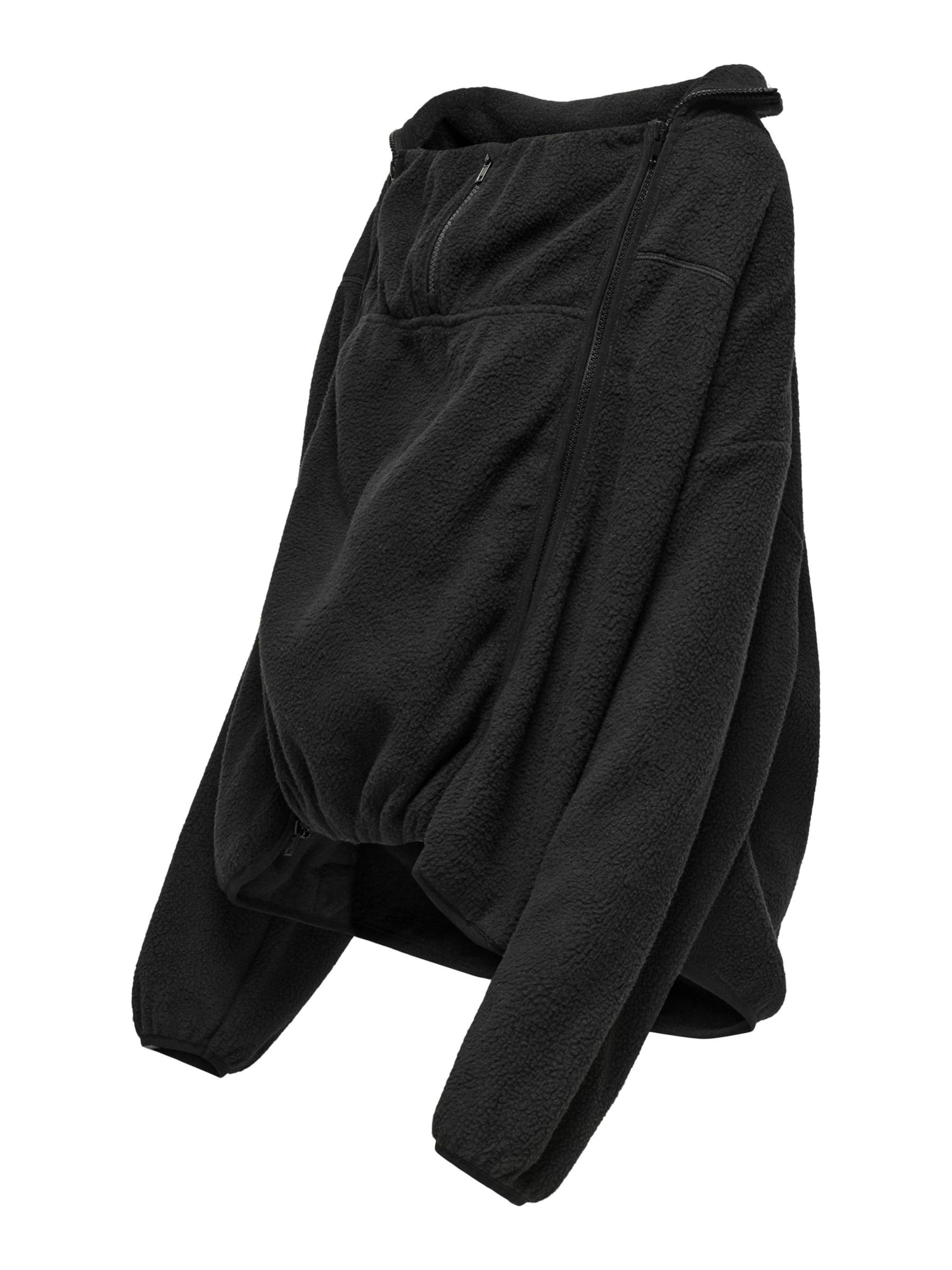 Only Maternity Fleecejacke 'OLMMAMA' in Schwarz: Vorderseite