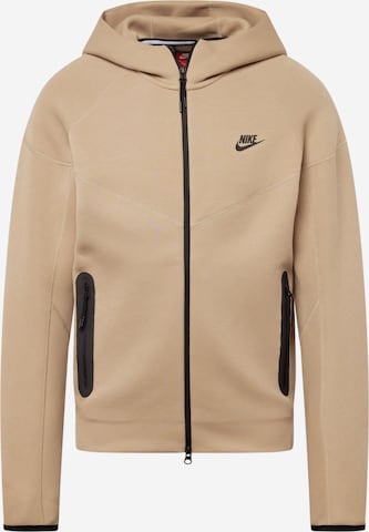 Nike Sportswear - Sudadera con cremallera en marrón: frente