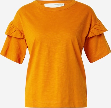 SELECTED FEMME Tričko 'RYLIE' – oranžová: přední strana