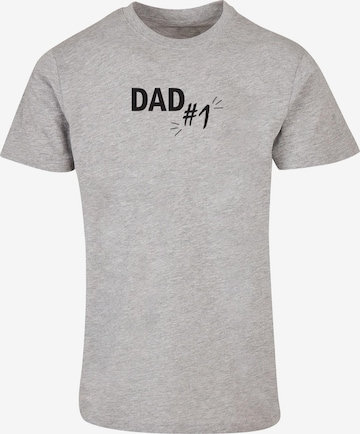 Merchcode Shirt ' Fathers Day - Dad number 1' in Grijs: voorkant