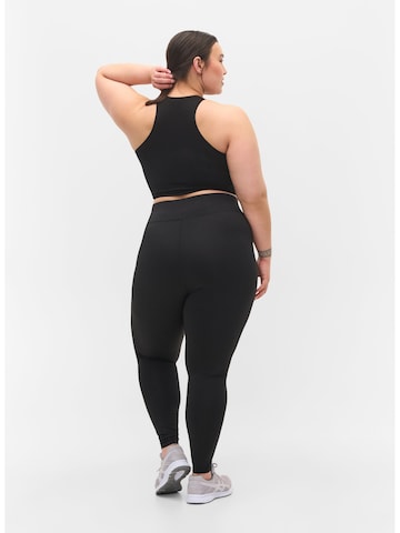 Active by Zizzi Skinny Sportbroek 'ABASIC' in Zwart