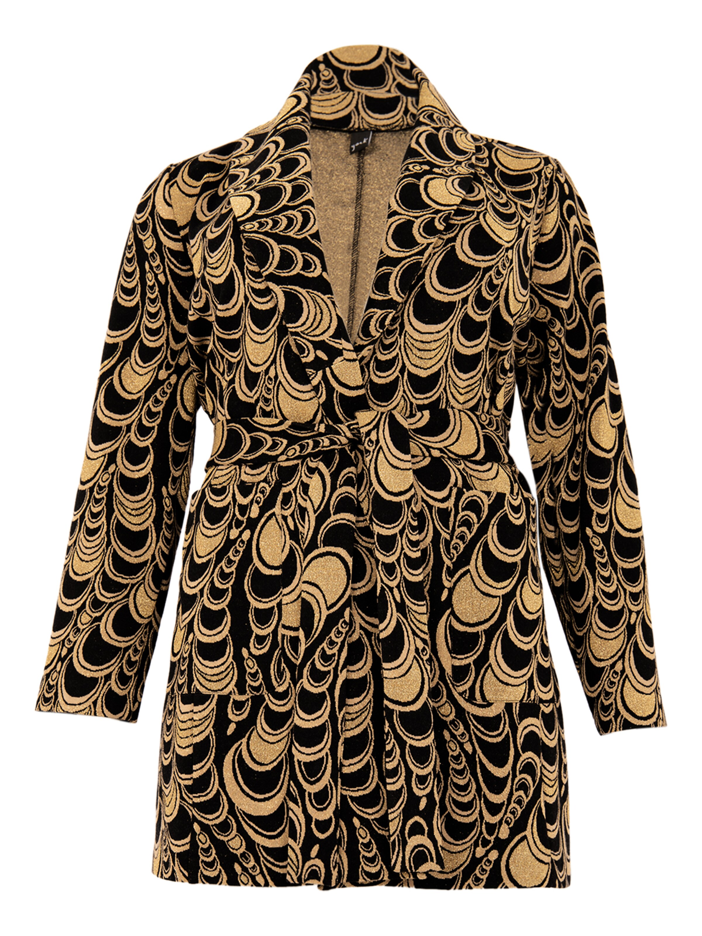 YOEK Between-seasons coat in Black: front