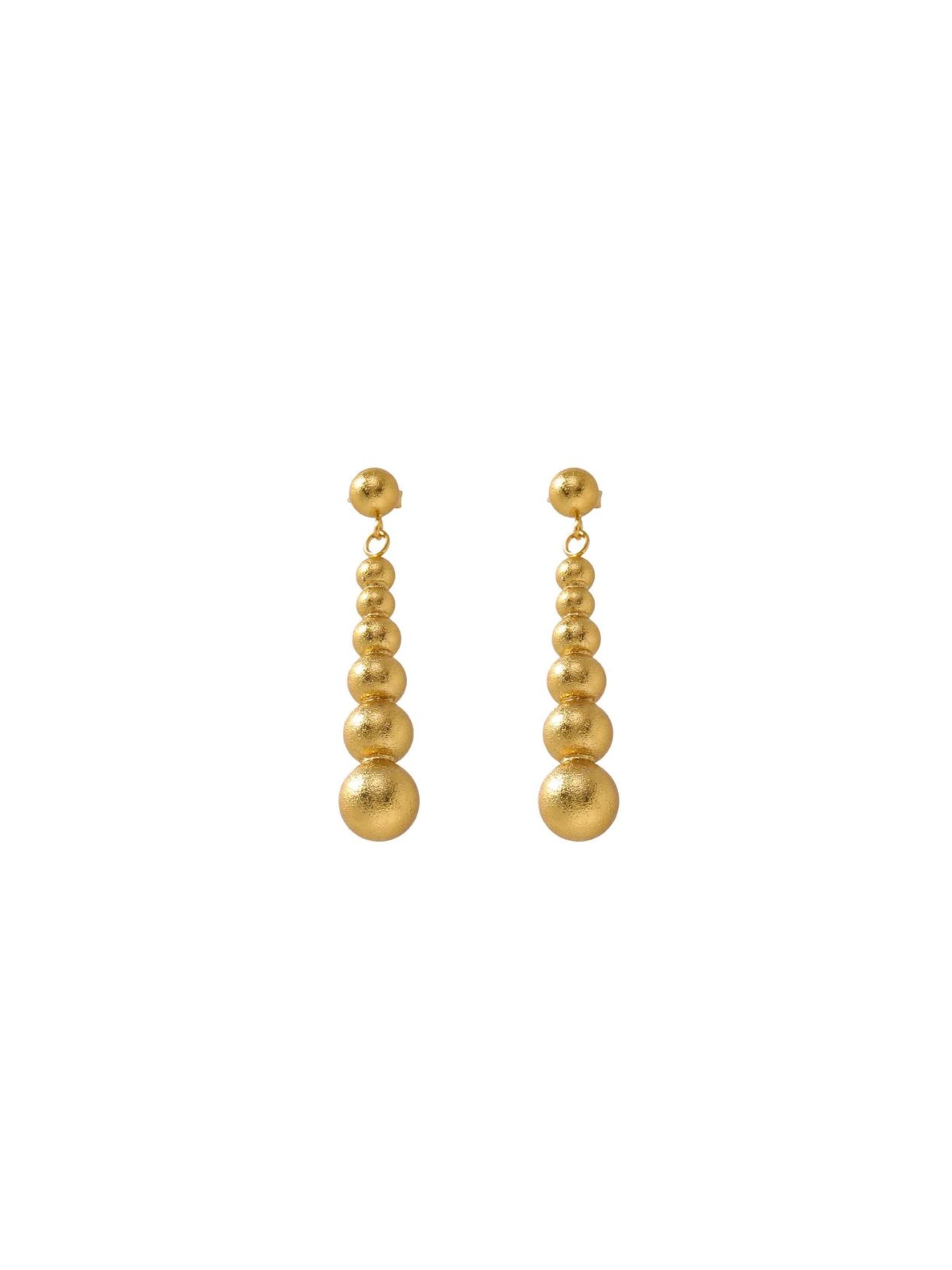 DNSK Copenhagen Øreringe 'SOLGERD Waterproof 18K Gold Plated Statement Earrings - Sanded Stainless Steel' i guld