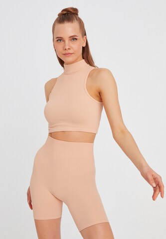 Leif Nelson Crop Top in Beige