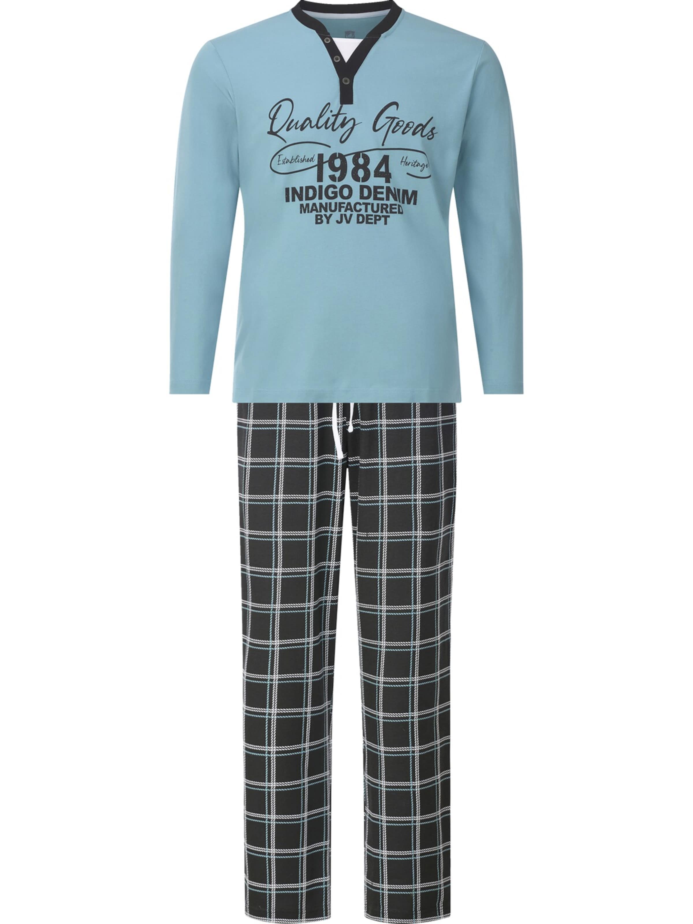 Jan Vanderstorm Long Pajamas 'Rolfheim' in Blue: front