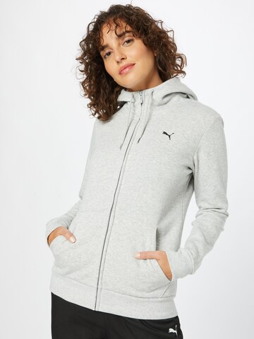 PUMA Sports sweat jacket 'Essential' in Grey: front