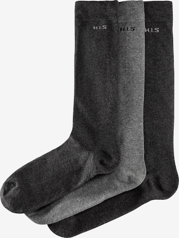 H.I.S Knee High Socks in Grey: front