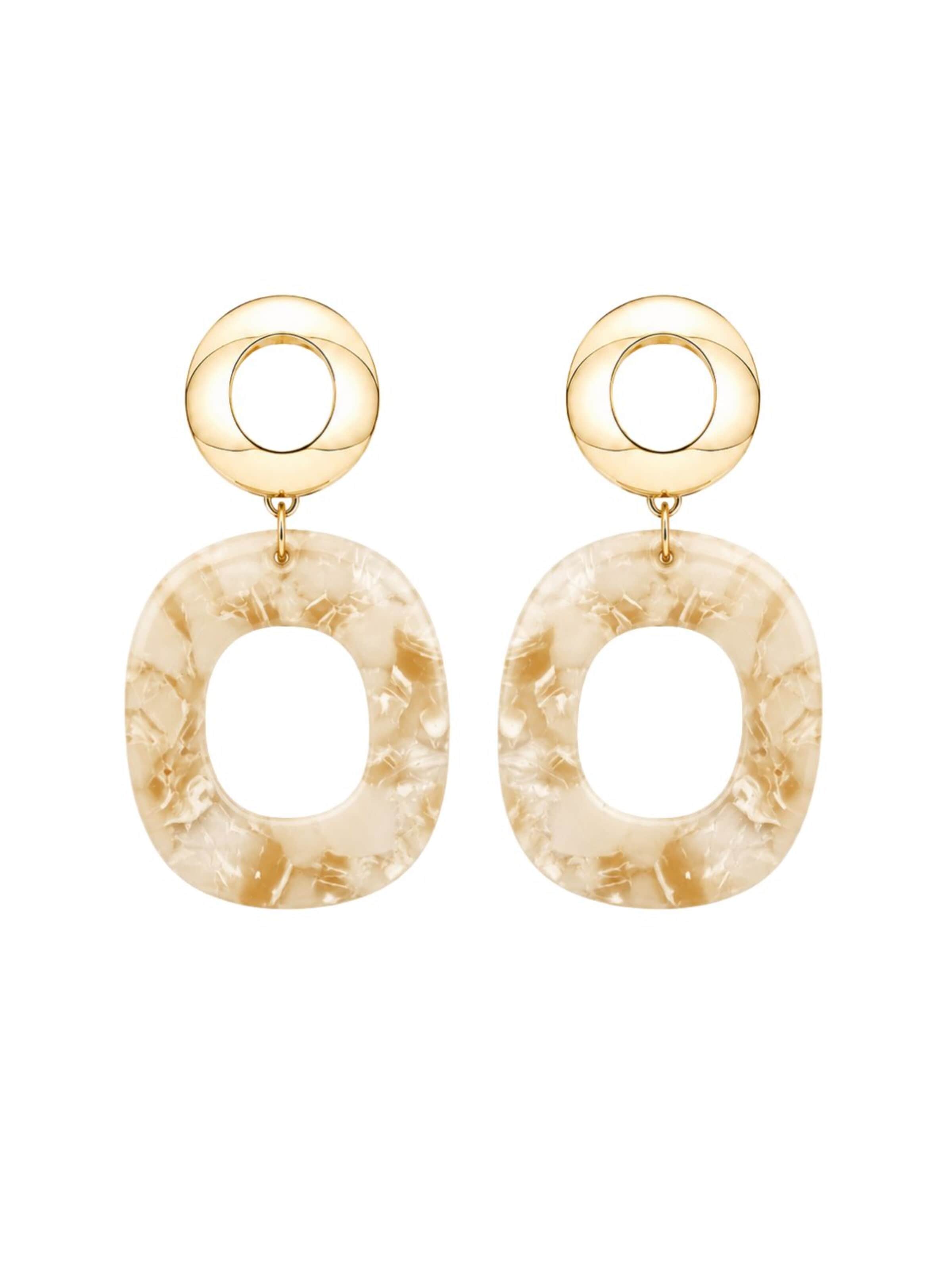 Fräulein Wunder Ohrringe 'Aiwa'‌‌‌‌‌‌‌‌‌ in Beige: Vorderseite