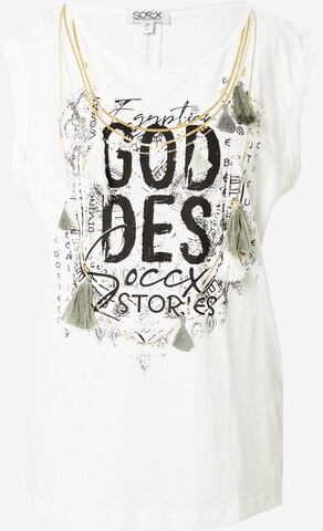 Soccx - Camisa 'Egyptian Goddess' em branco: frente