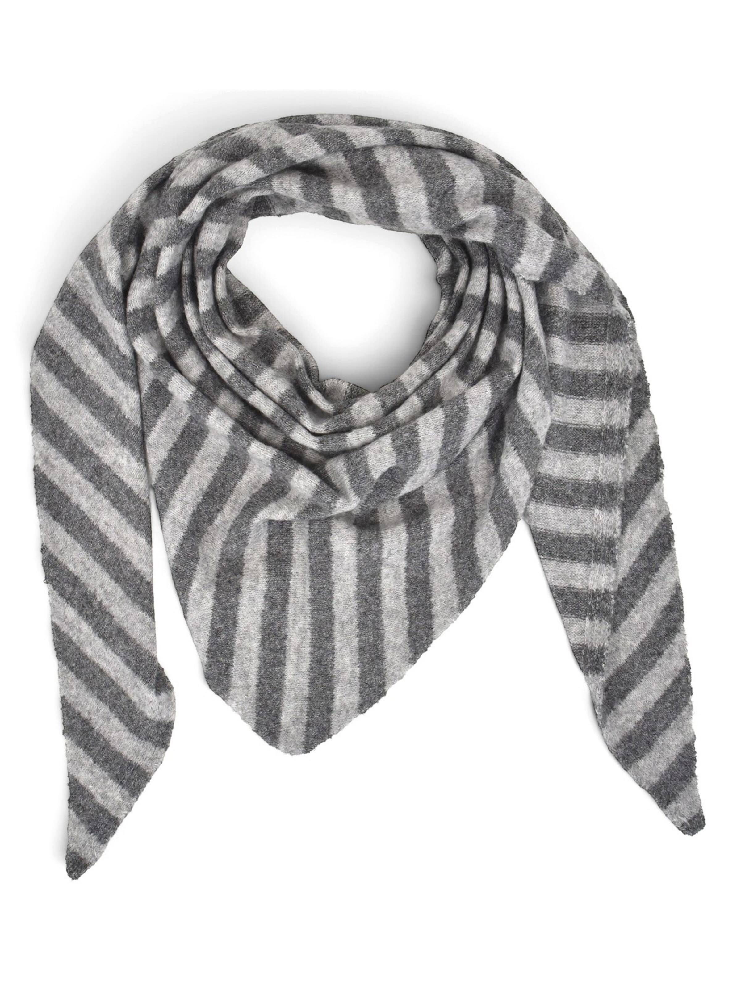 styleBREAKER Tuch 'Strick Dreieckstuch mit Streifen Muster'‌‌‌‌‌‌‌ in Grau: Vorderseite
