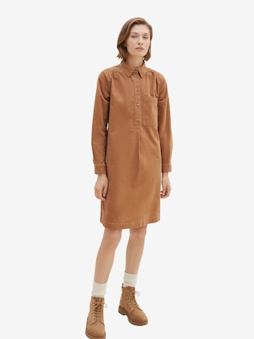 TOM TAILOR Shirt Dress in Brown: front