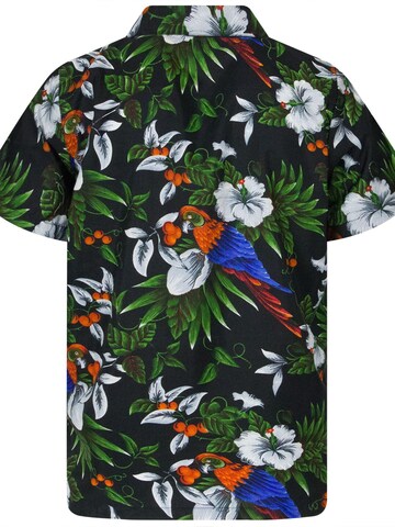 King Kameha Shirt 'Cherryparrot' in Schwarz
