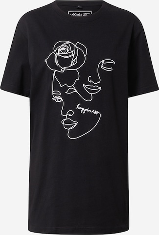 Merchcode - Camisa 'One Line Rose' em preto: frente