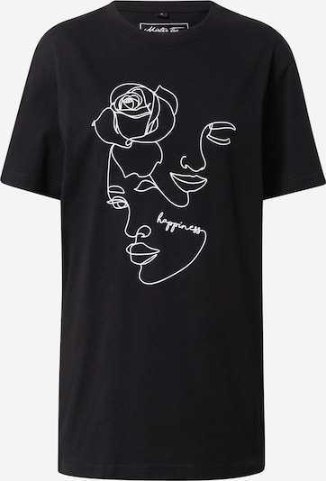 Merchcode T-shirt 'One Line Rose' en noir / blanc, Vue avec produit