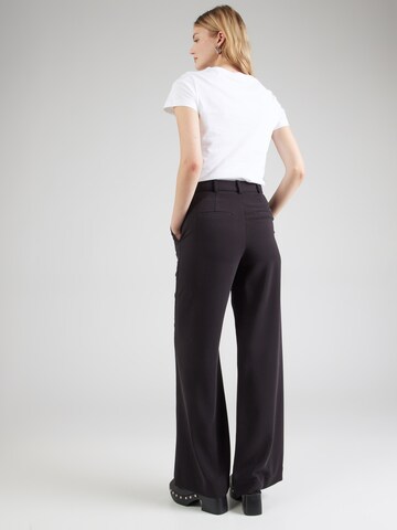 Calvin Klein Wide leg Bandplooibroek in Zwart