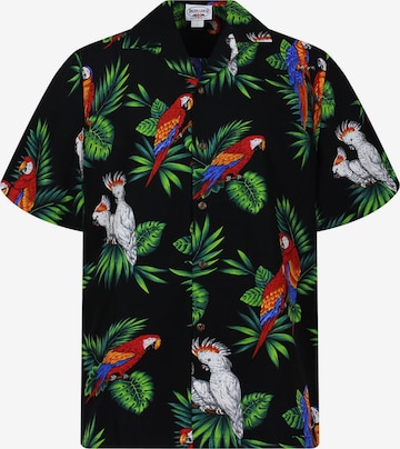 Pacific Legend Hemd 'Kakadu' in Schwarz: Vorderseite