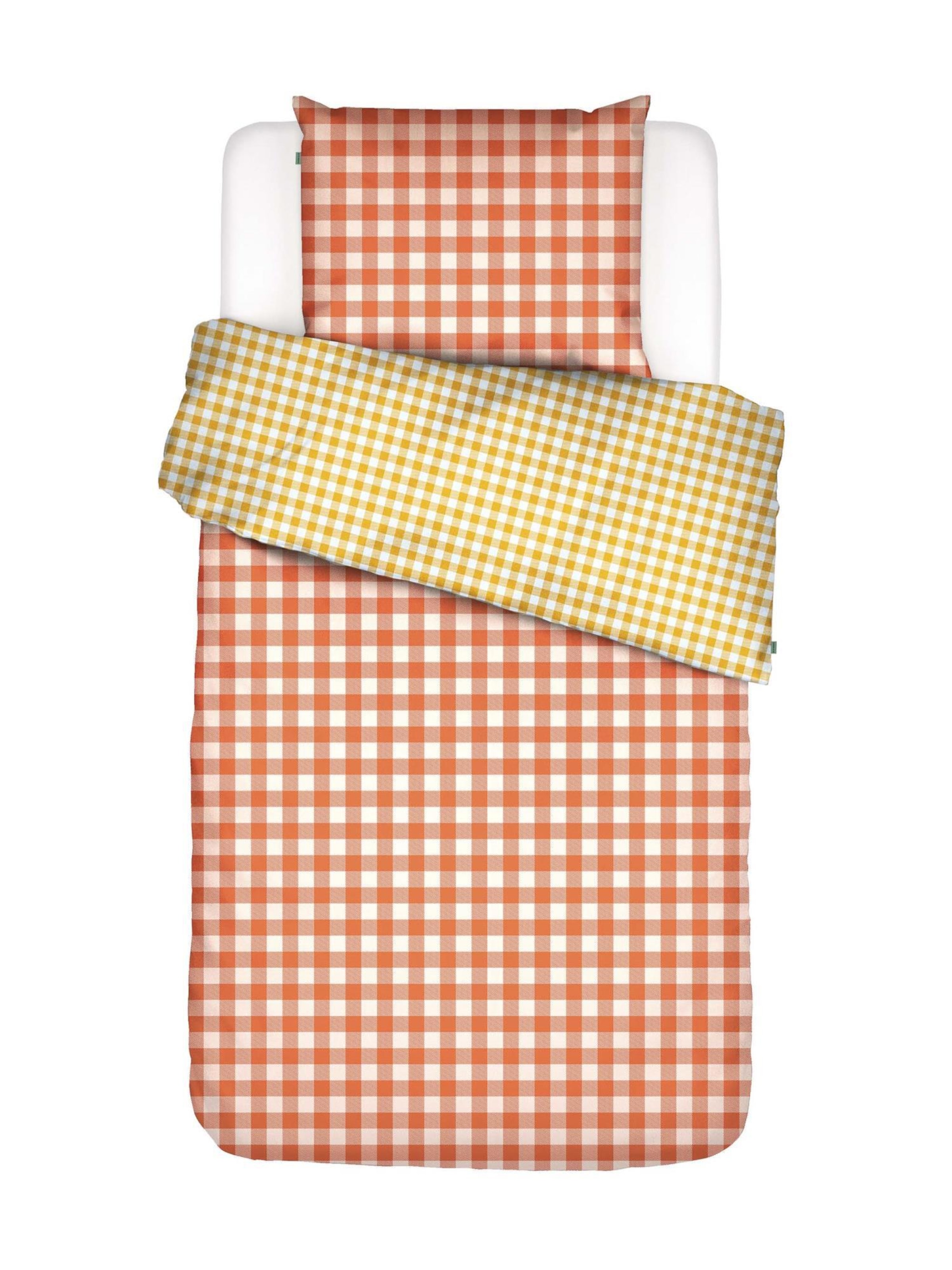 ESSENZA Bettwäsche 'Checking-In' in Orange: Vorderseite