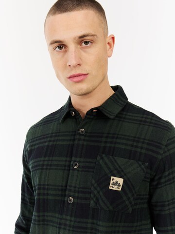 PROTEST Athletic Button Up Shirt 'Lunder' in Green