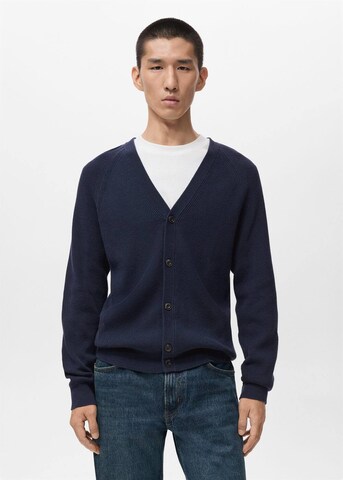 MANGO MAN Strickjacke 'Hodei' in Blau: Vorderseite