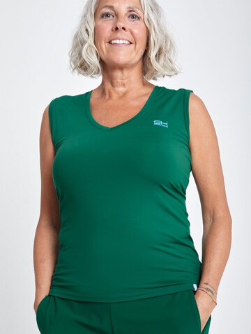 SPORTKIND Sporttop 'Loose Fit V-Neck' in Groen: voorkant