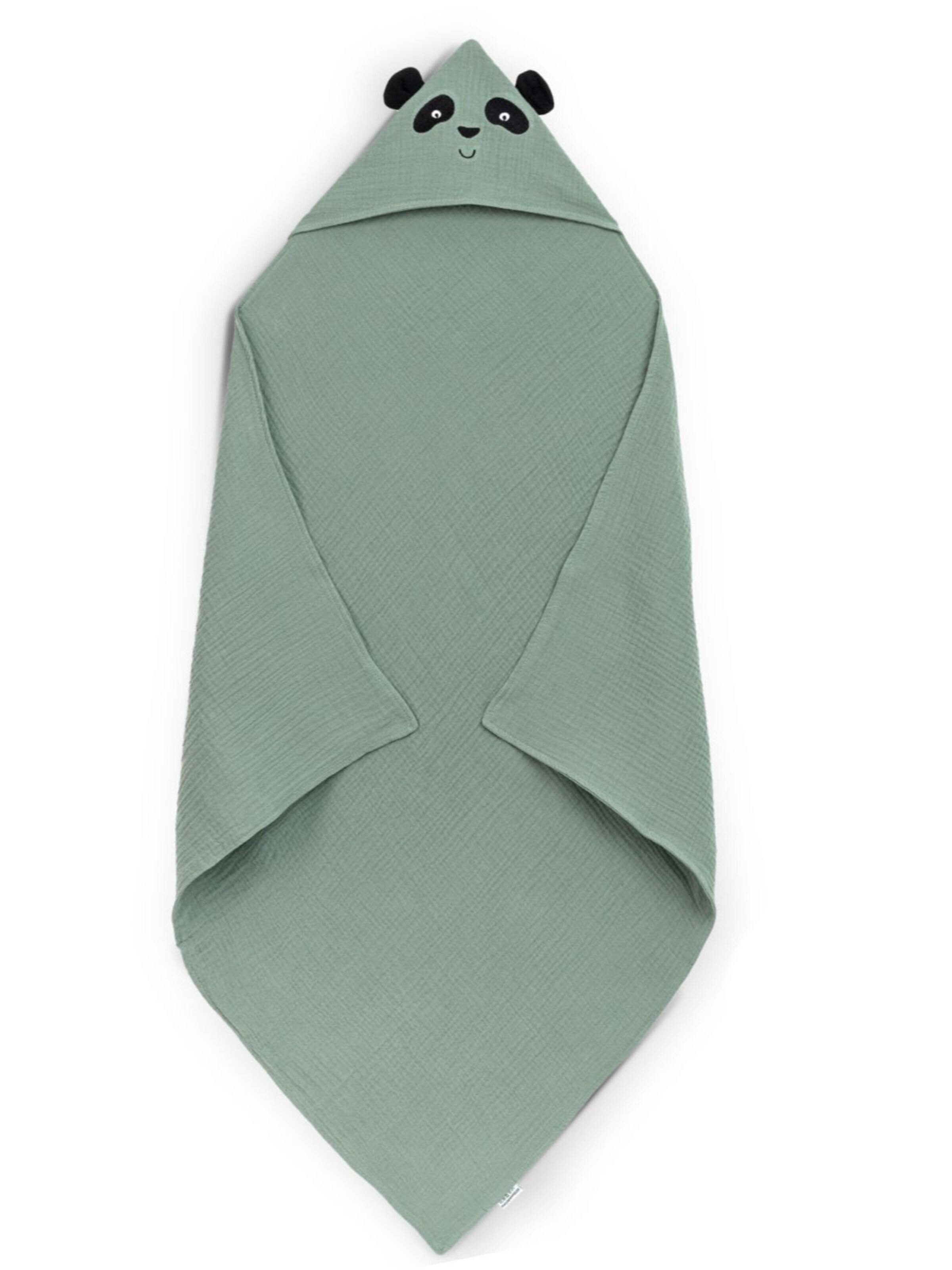 Räuberella Bademantel 'Kapuzenhandtuch Panda Mint / Blue / Beige'‌‌‌‌‌‌‌ in Grün: Vorderseite