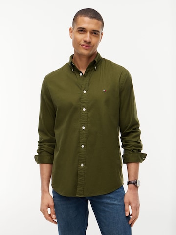 TOMMY HILFIGER Regular Fit Hemd 'FLEX' in Grün: Vorderseite