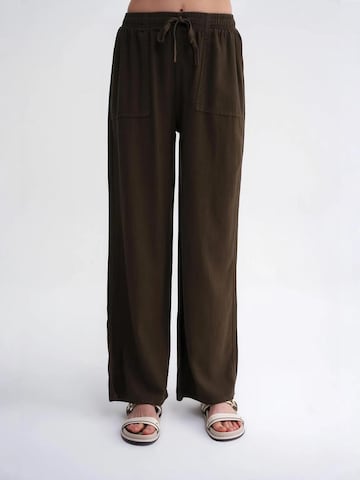 Wide Leg Pantalon MixRay en vert : devant