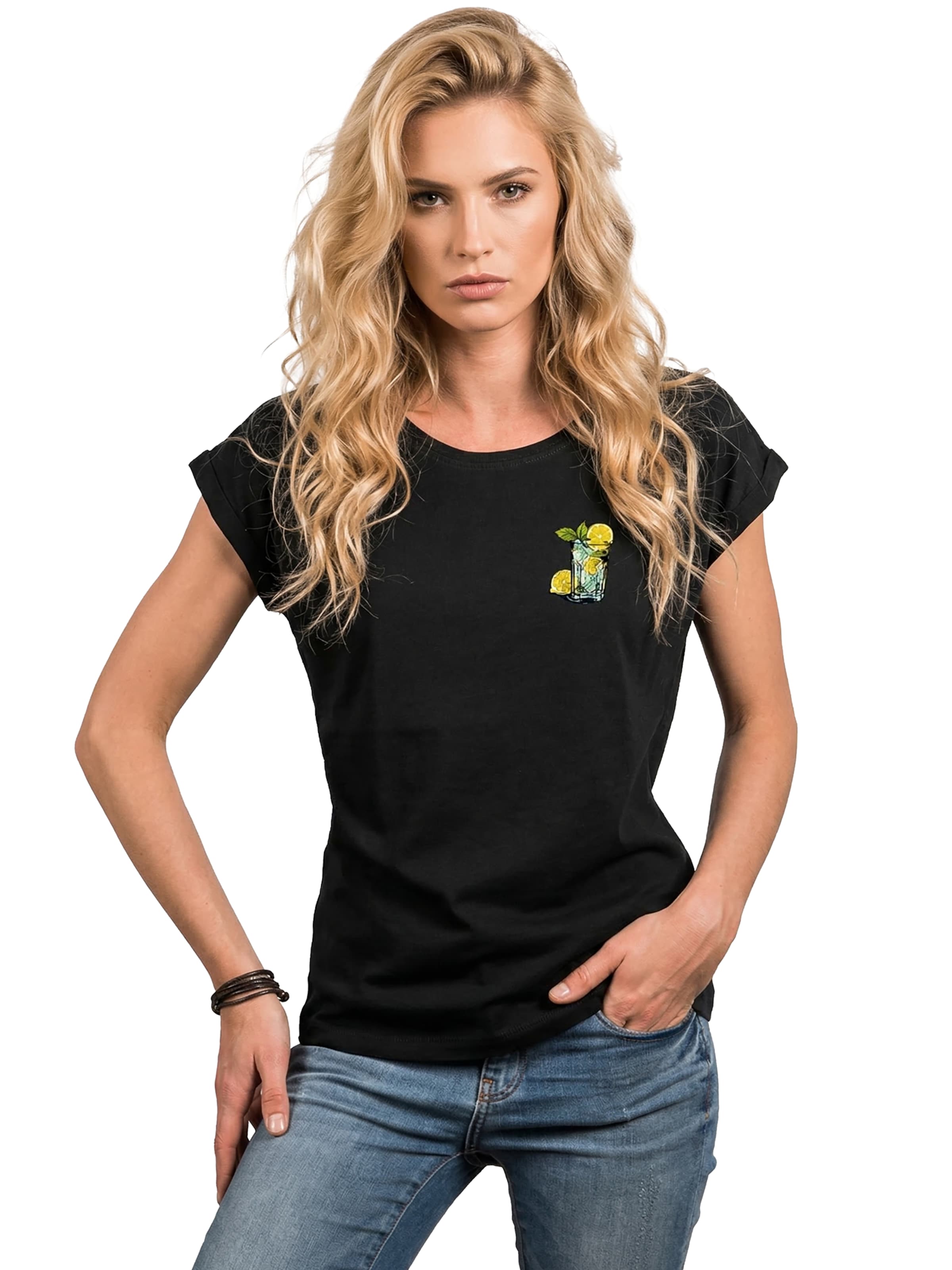 MAKAYA Shirt 'Gin Tonic' in Black: front