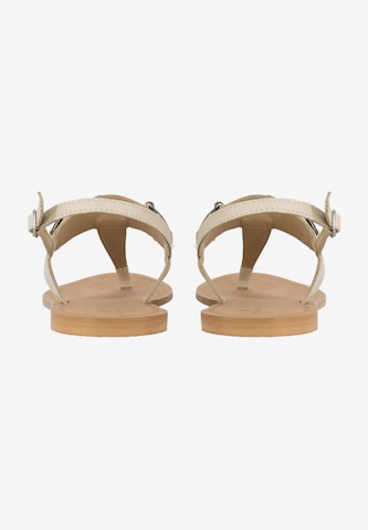 DreiMaster Vintage T-Bar Sandals in Beige