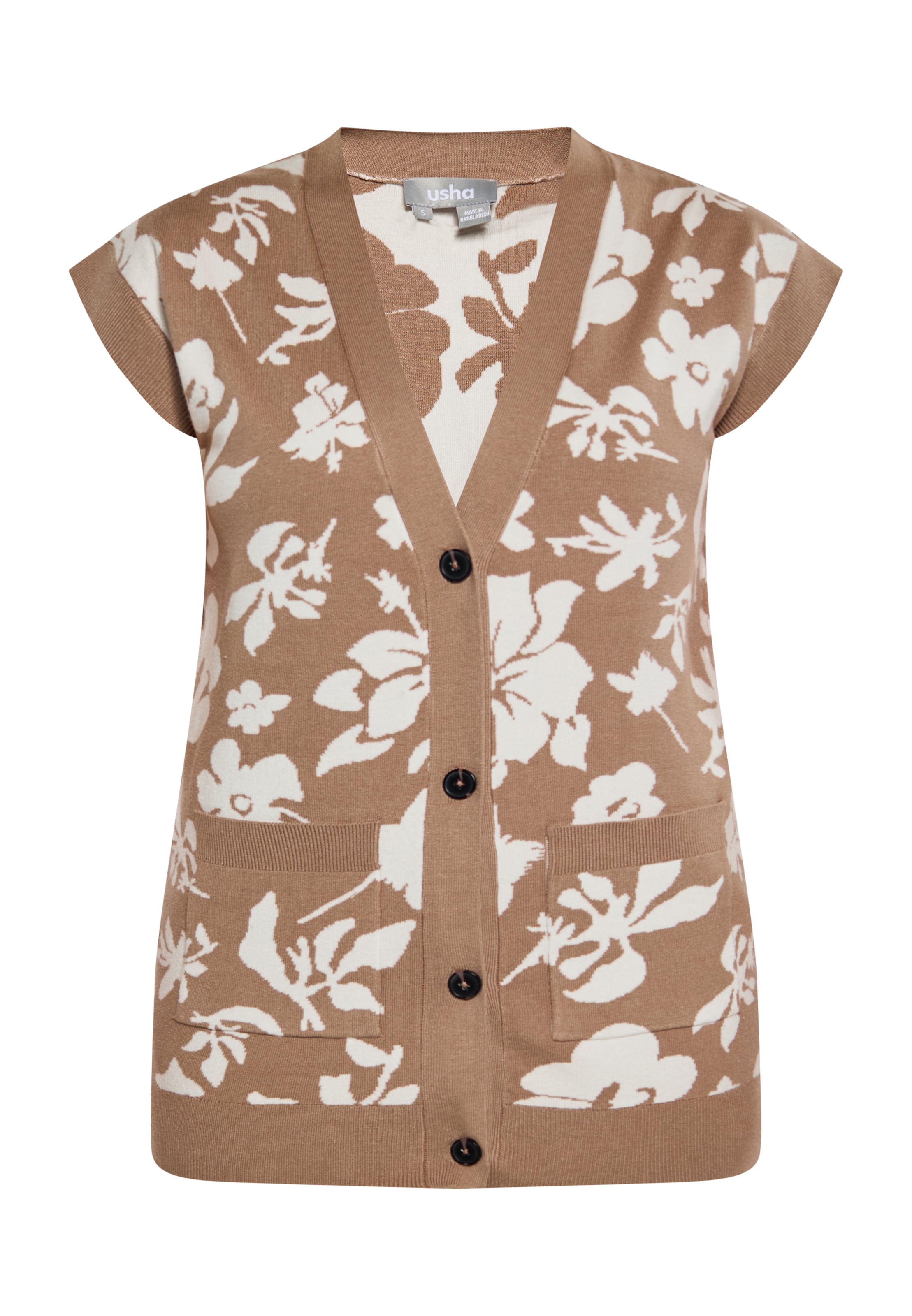 Usha Вязаная жилетка в Коричневый: спереди
