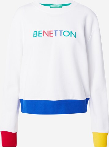 UNITED COLORS OF BENETTONSweater majica - bijela boja: prednji dio