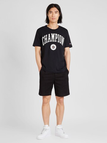 juoda Champion Authentic Athletic Apparel Marškinėliai