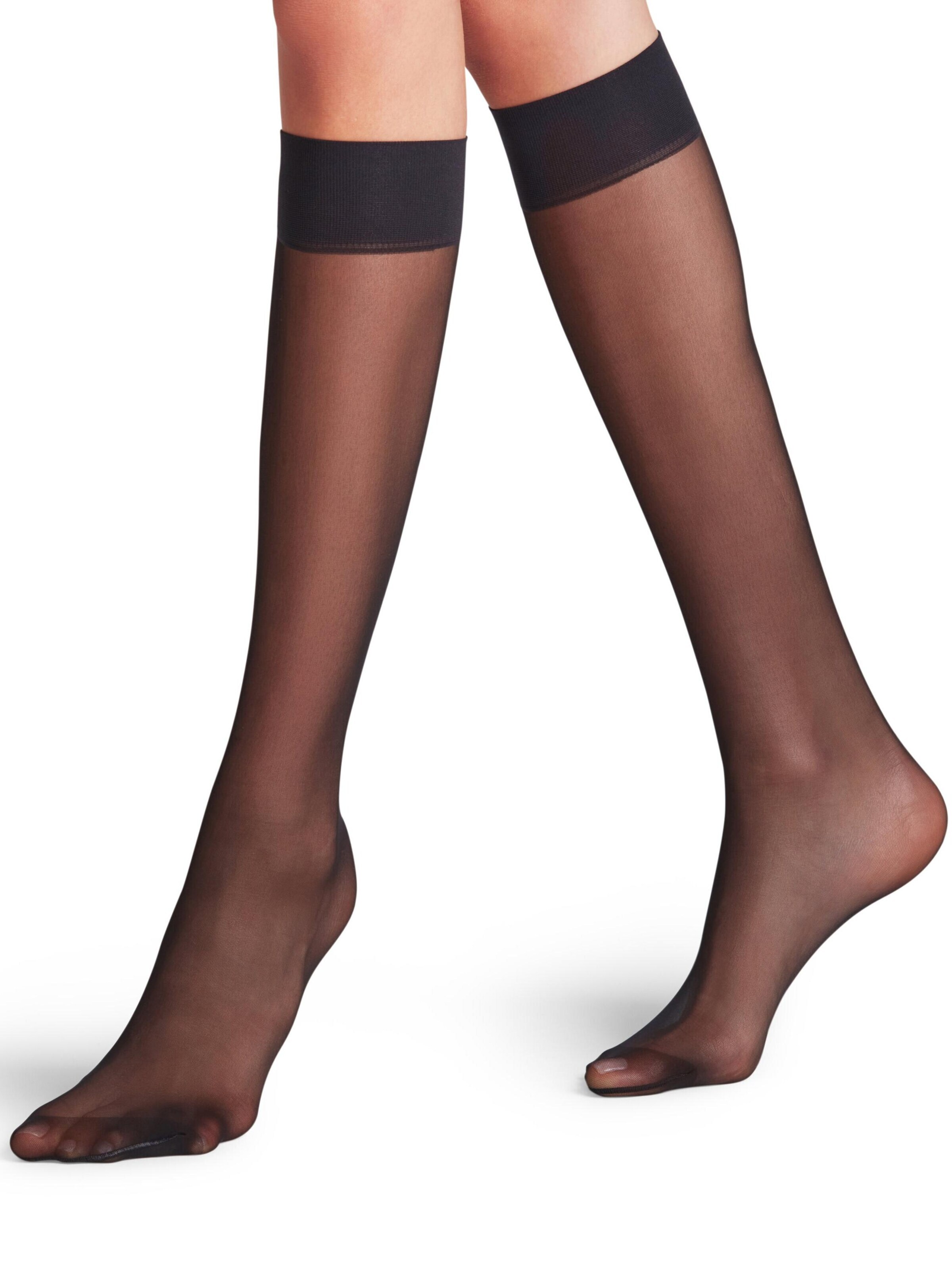 FALKE Overknee Strümpfe 'Matt Deluxe'‌‌‌‌‌‌‌‌‌‌ in Schwarz: Vorderseite