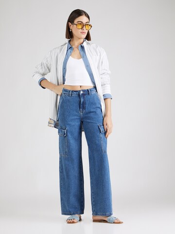 minimum Wide leg Cargojeans 'Astas' in Blauw