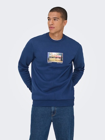 Only & Sons Свитшот 'ONSCERES' в Синий: спереди
